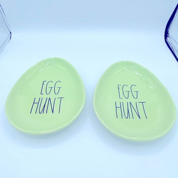 Rae Dunn Other - Set Of Two Rae Dunn Artesian Plates With EGG HUNT Written on Them. 8” X 6”